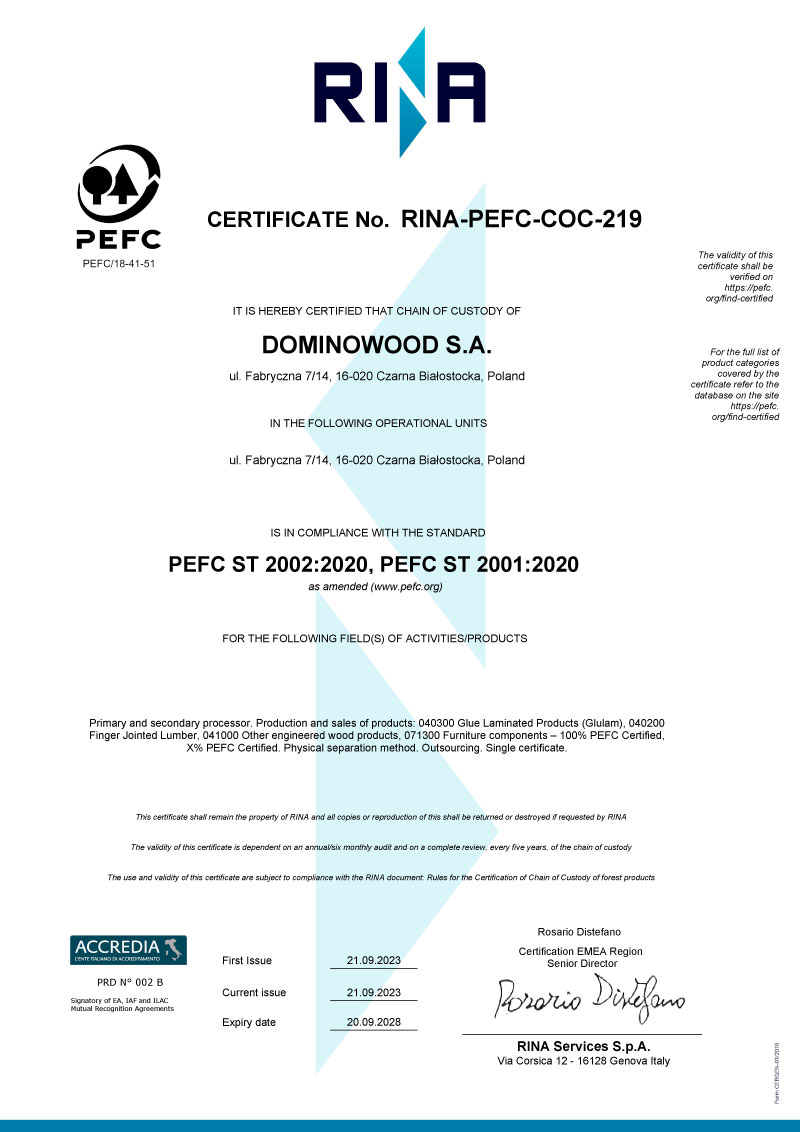 Certificat PEFC